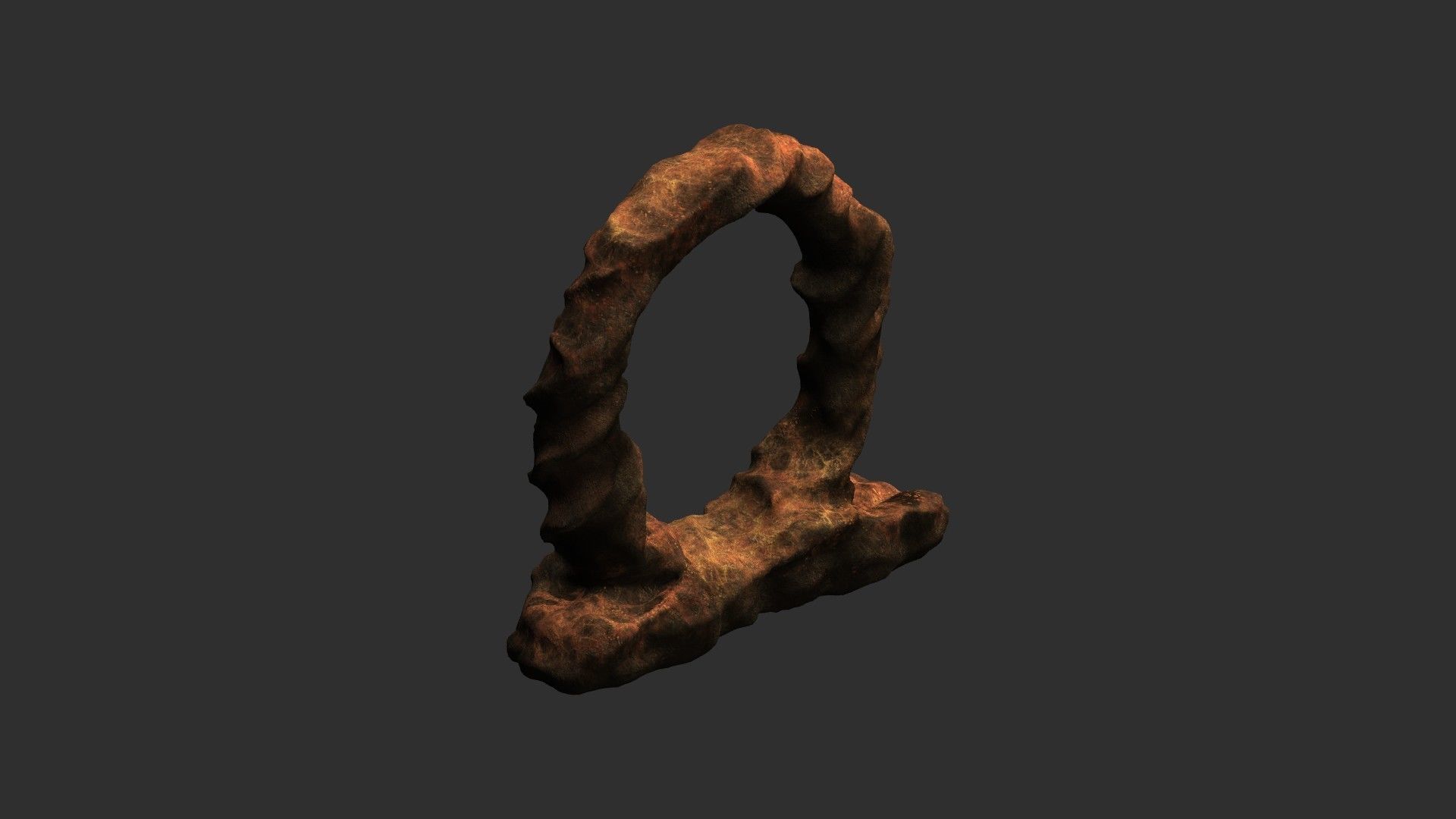 Stone Portal 1 - Dust Low-poly 3D model_11