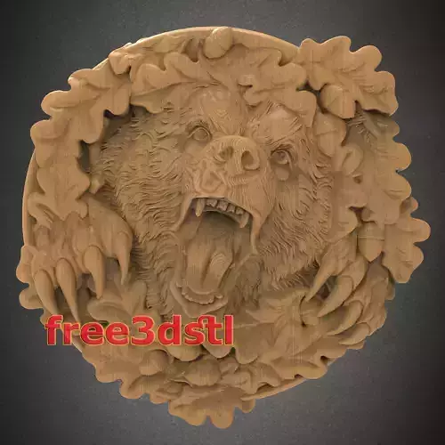grizzly bear 3D STL Model for CNC Router 