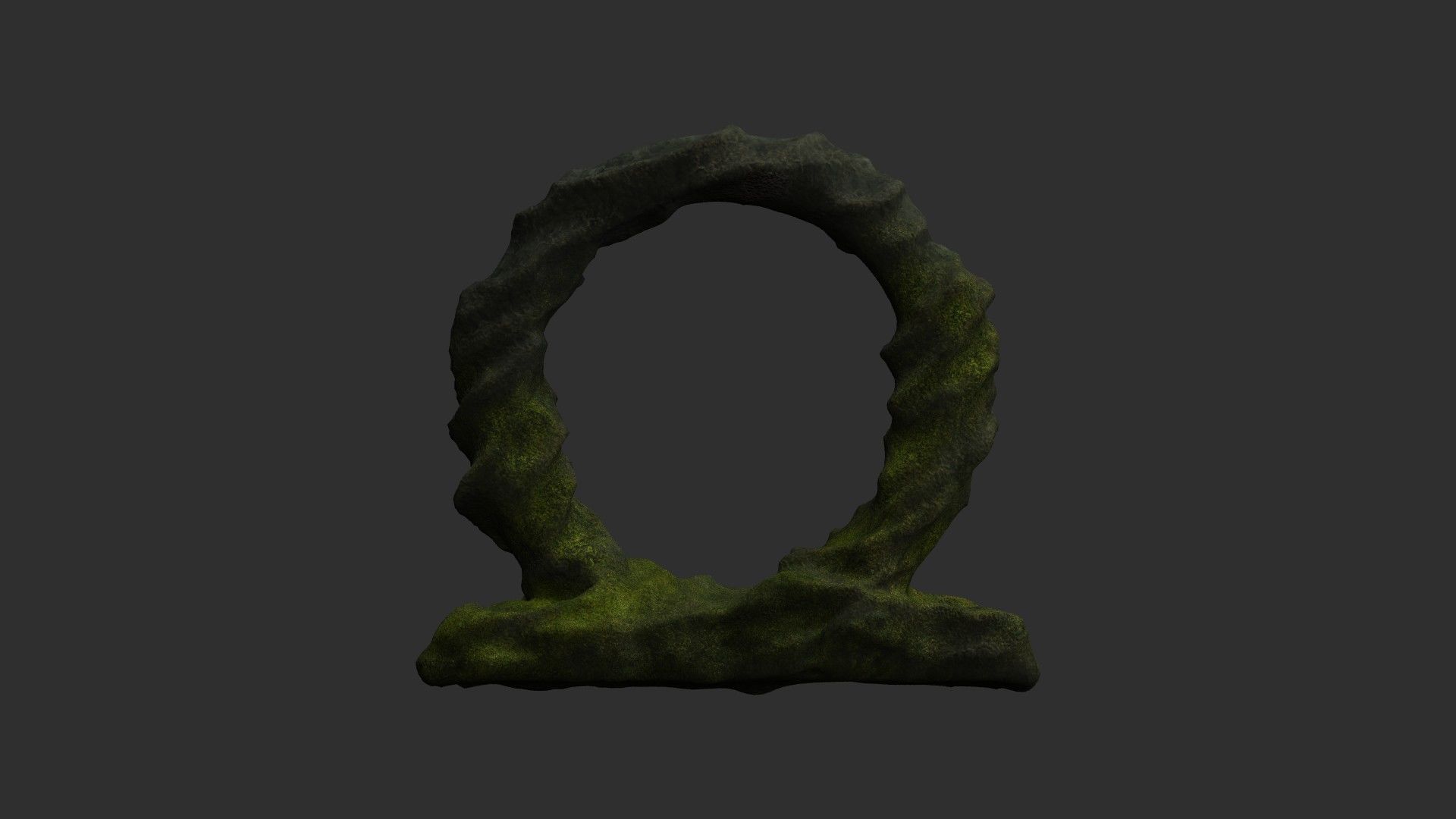 Stone Portal 1 - Moss 2 Low-poly 3D model_7