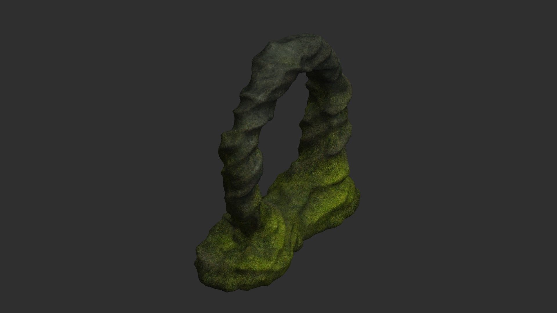 Stone Portal 1 - Moss 2 Low-poly 3D model_5