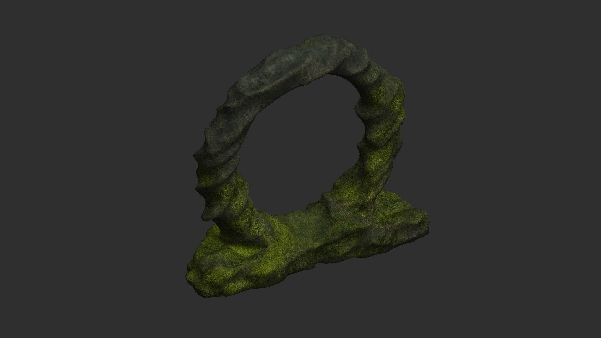 Stone Portal 1 - Moss 2 Low-poly 3D model_3