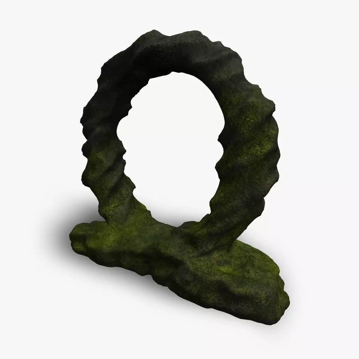 Stone Portal 1 - Moss 2 Low-poly 3D model_0