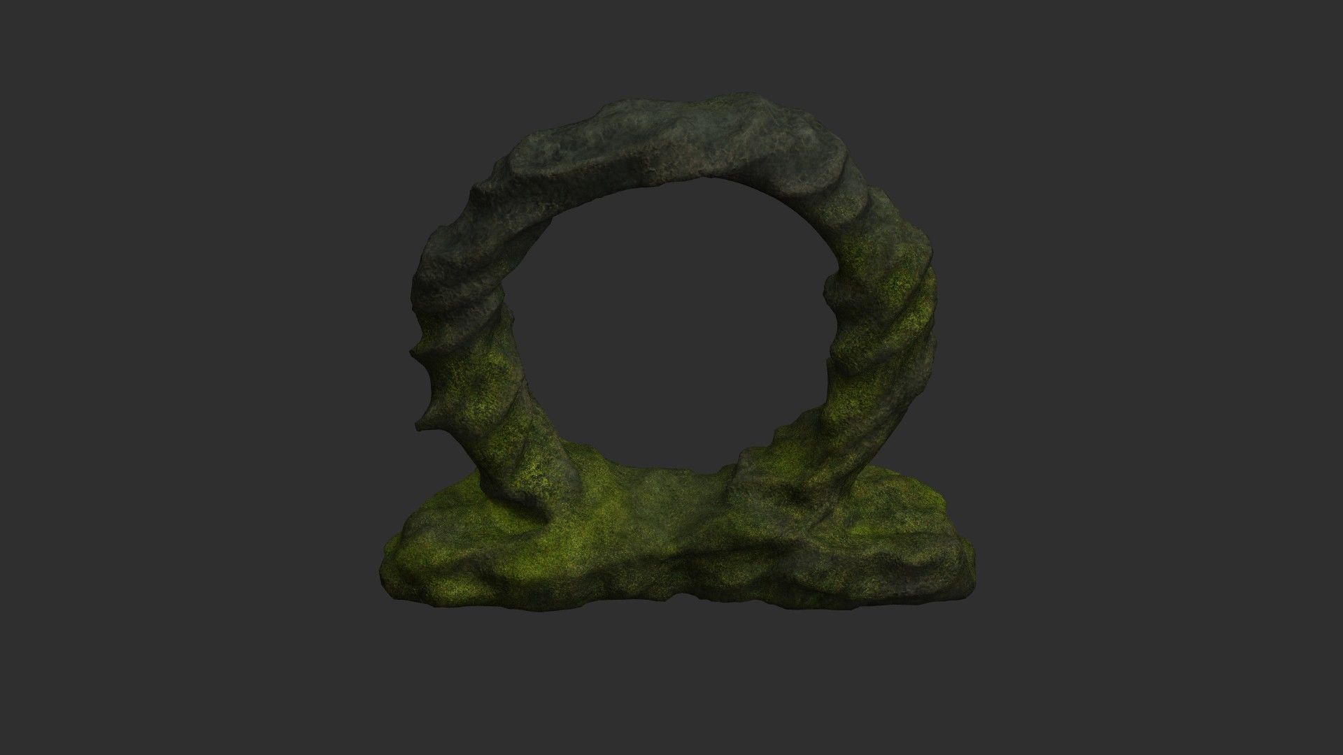 Stone Portal 1 - Moss 2 Low-poly 3D model_2