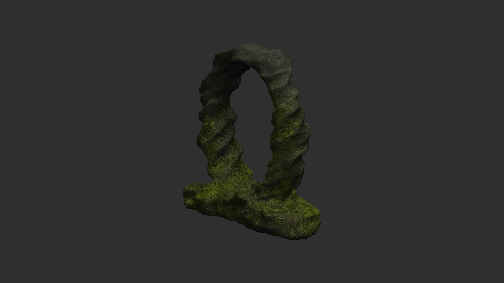 Stone Portal 1 - Moss 2 Low-poly 3D model_10