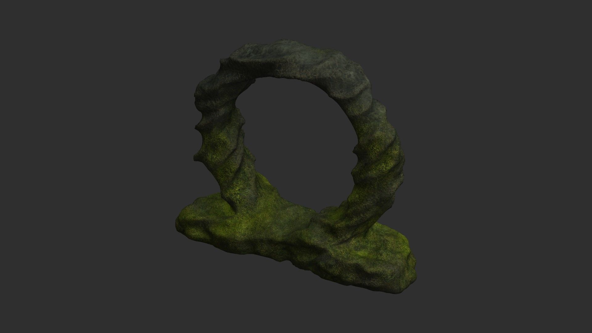 Stone Portal 1 - Moss 2 Low-poly 3D model_1