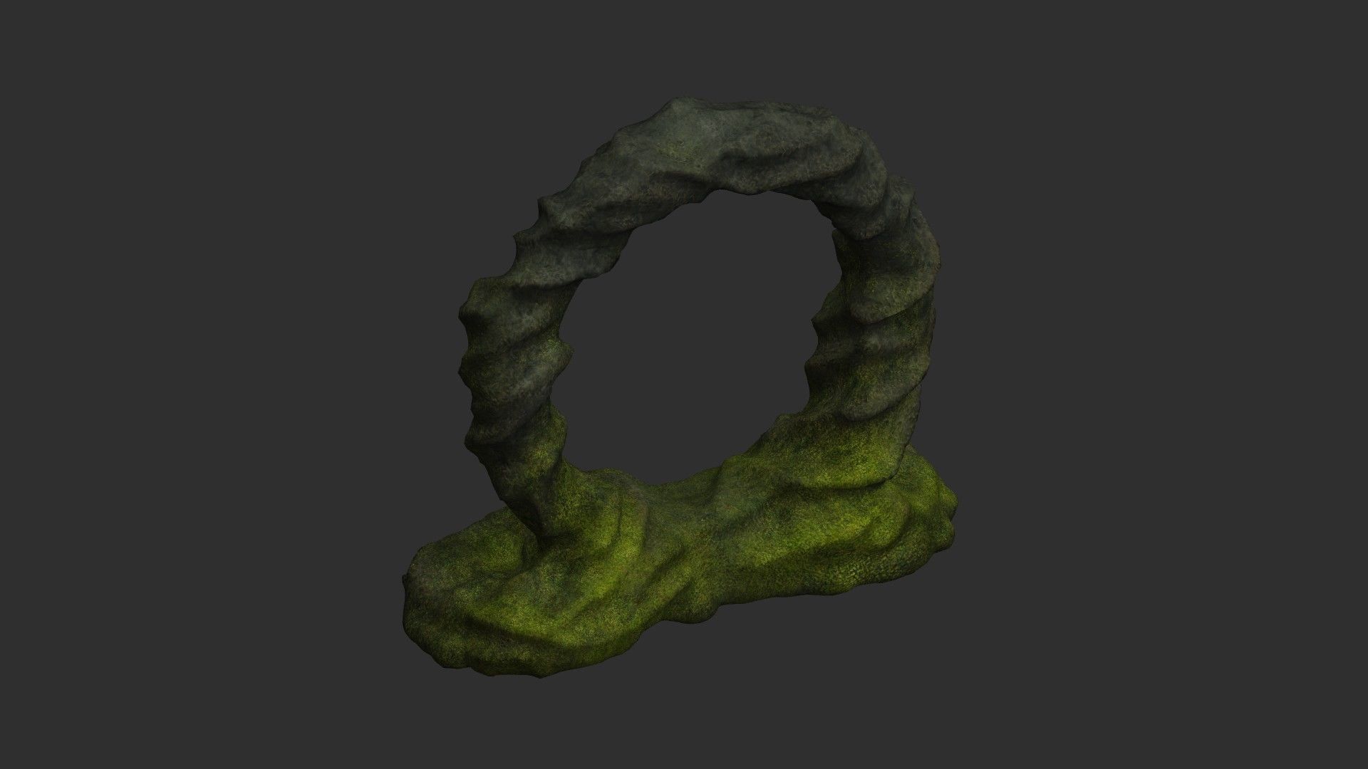 Stone Portal 1 - Moss 2 Low-poly 3D model_4
