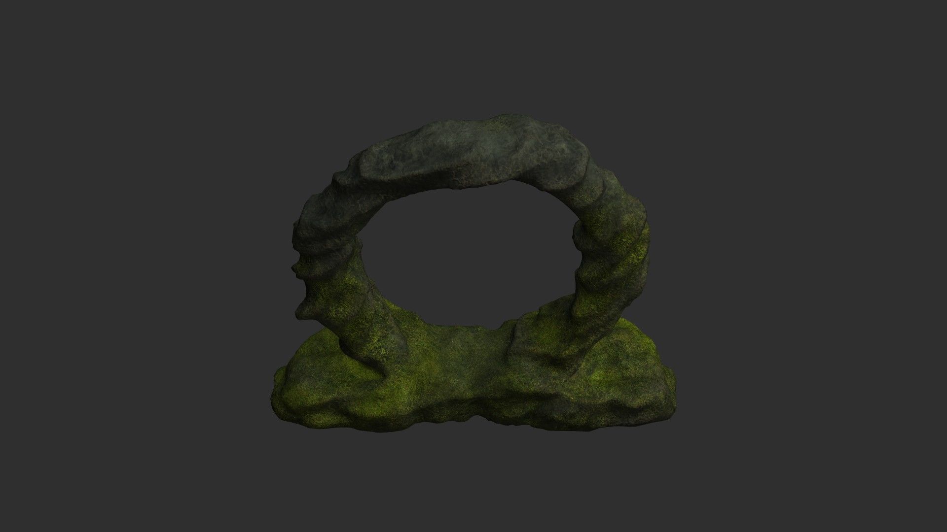 Stone Portal 1 - Moss 2 Low-poly 3D model_8