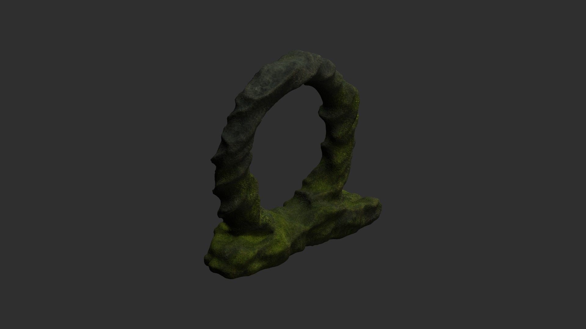 Stone Portal 1 - Moss 2 Low-poly 3D model_11