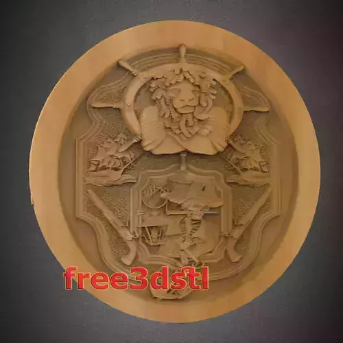 Sea Lion oval 3D STL Model for CNC Router 