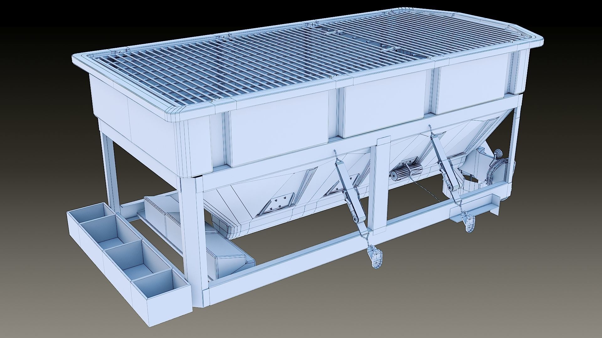 Dump truck with Snowplow Low-poly 3D model_49