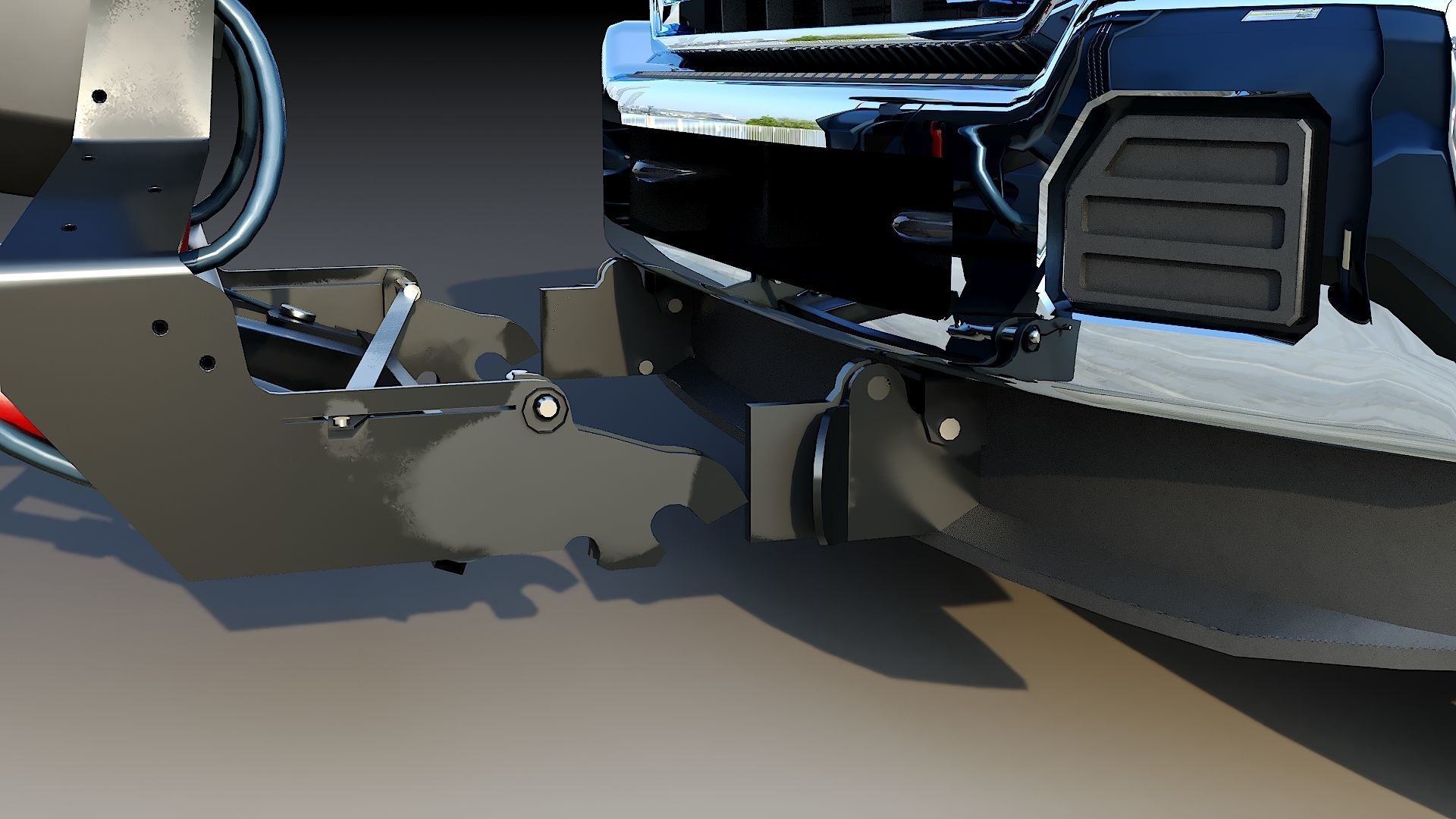 Dump truck with Snowplow Low-poly 3D model_24