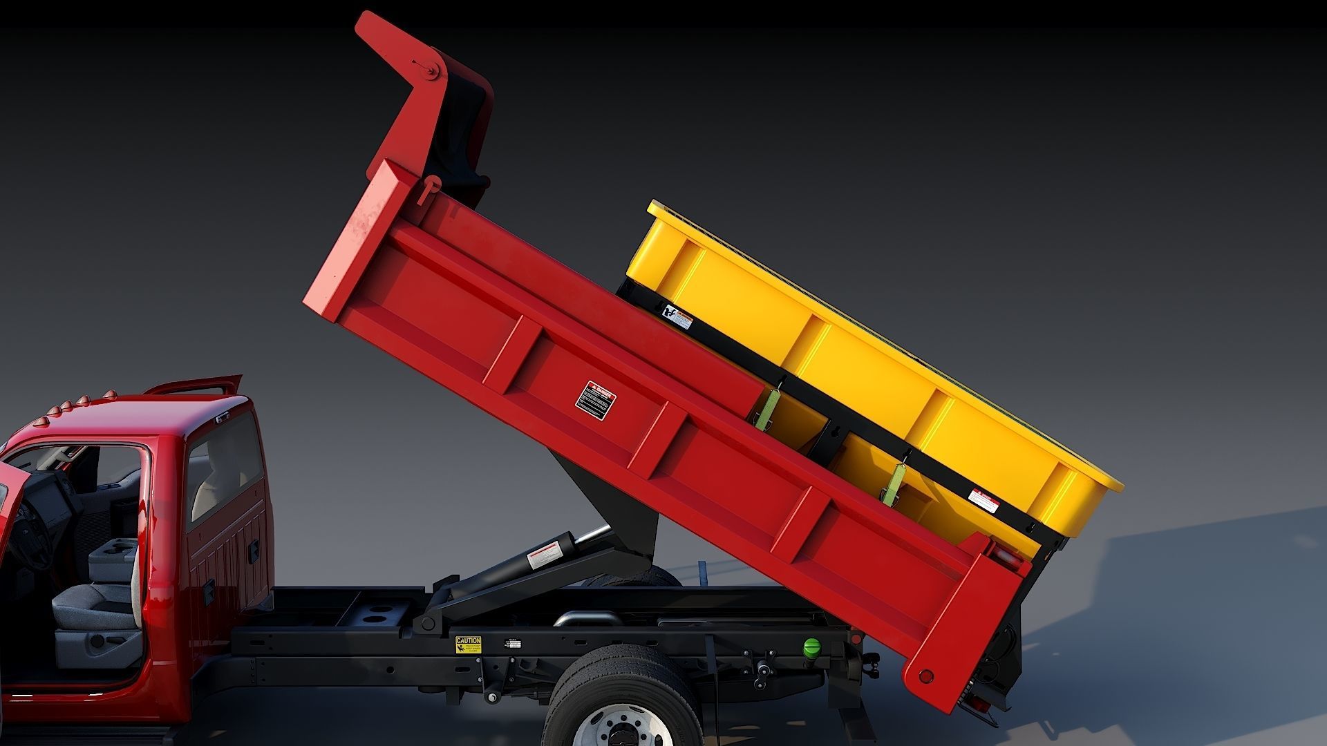 Dump truck with Snowplow Low-poly 3D model_19