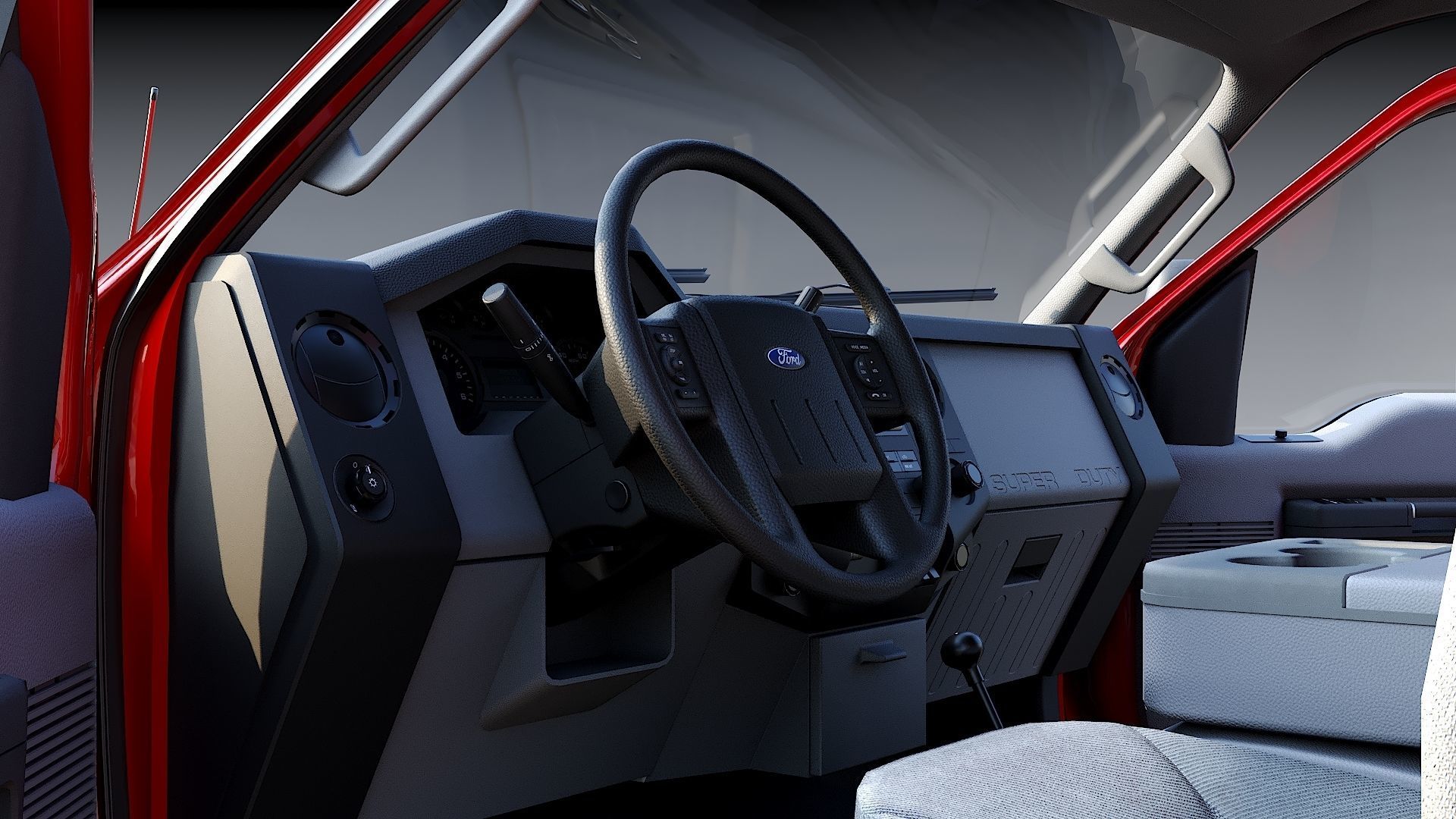 Dump truck with Snowplow Low-poly 3D model_16