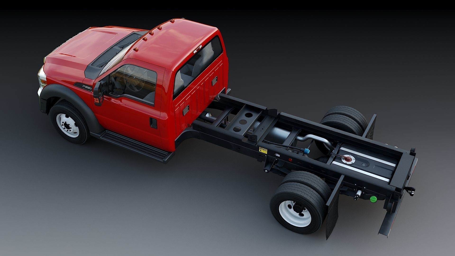 Dump truck with Snowplow Low-poly 3D model_27