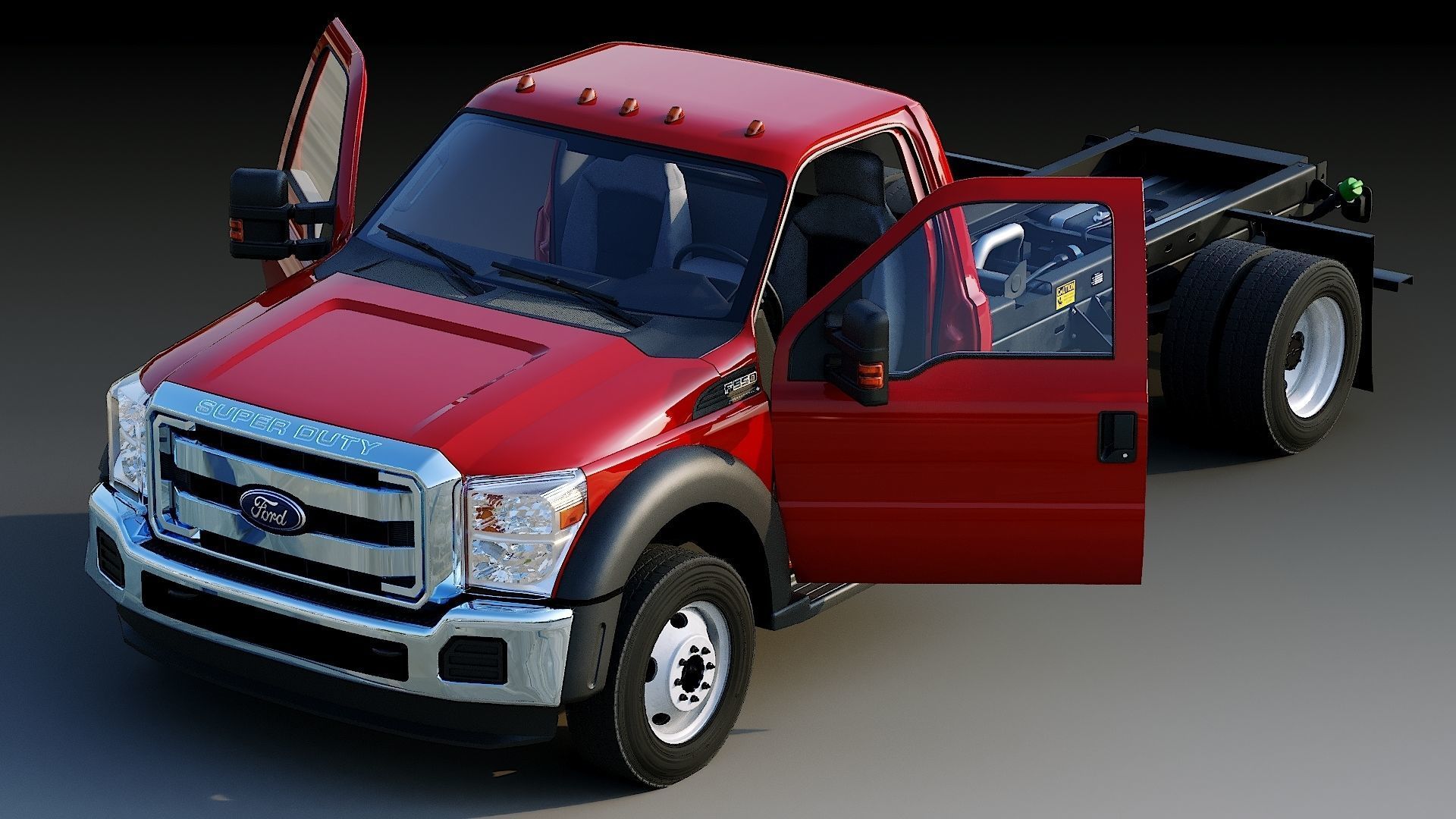 Dump truck with Snowplow Low-poly 3D model_30