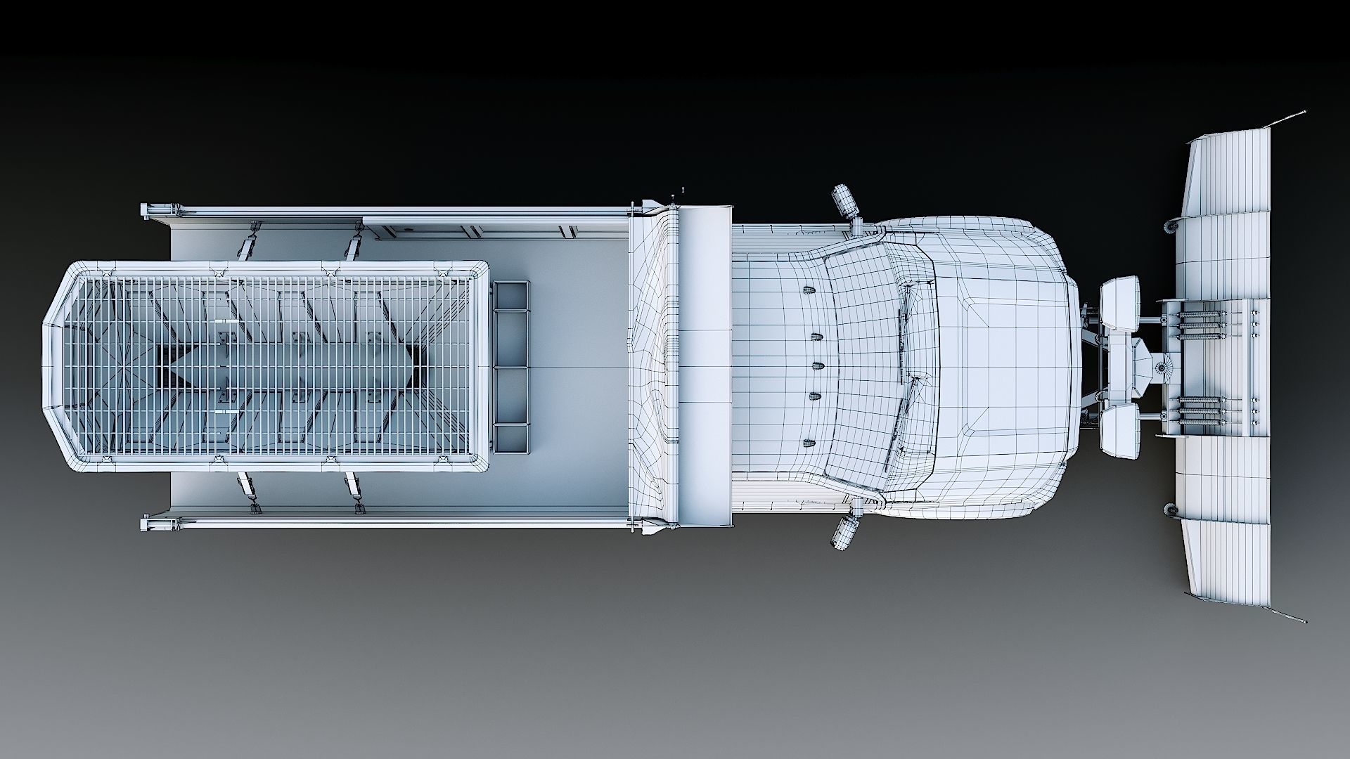 Dump truck with Snowplow Low-poly 3D model_47