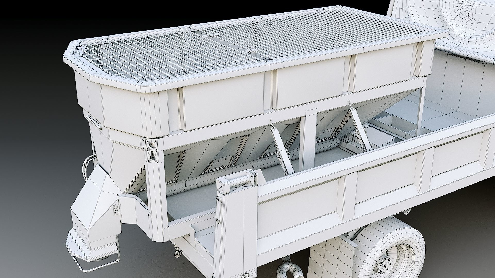 Dump truck with Snowplow Low-poly 3D model_48