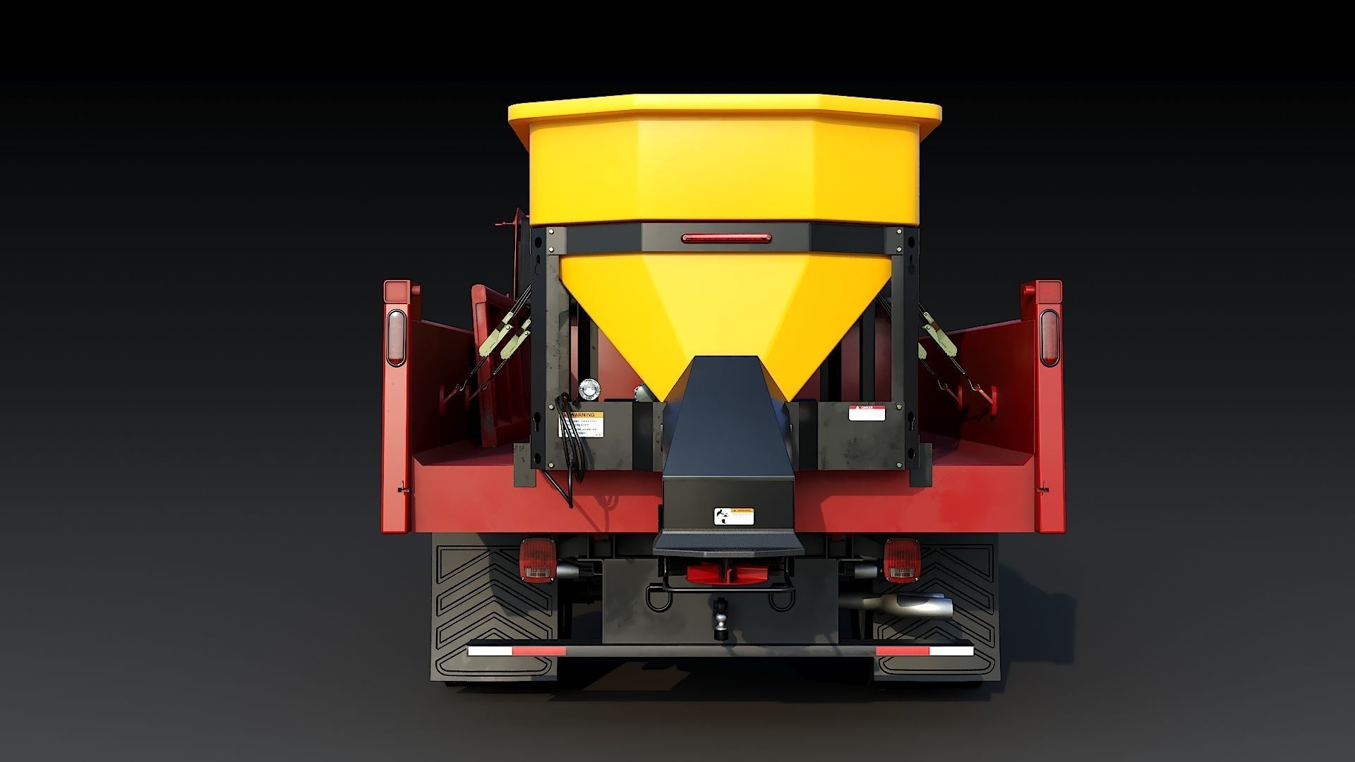 Dump truck with Snowplow Low-poly 3D model_8