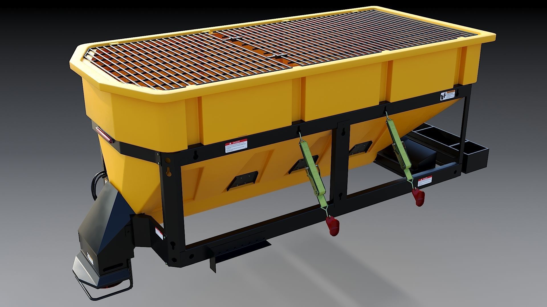 Dump truck with Snowplow Low-poly 3D model_14