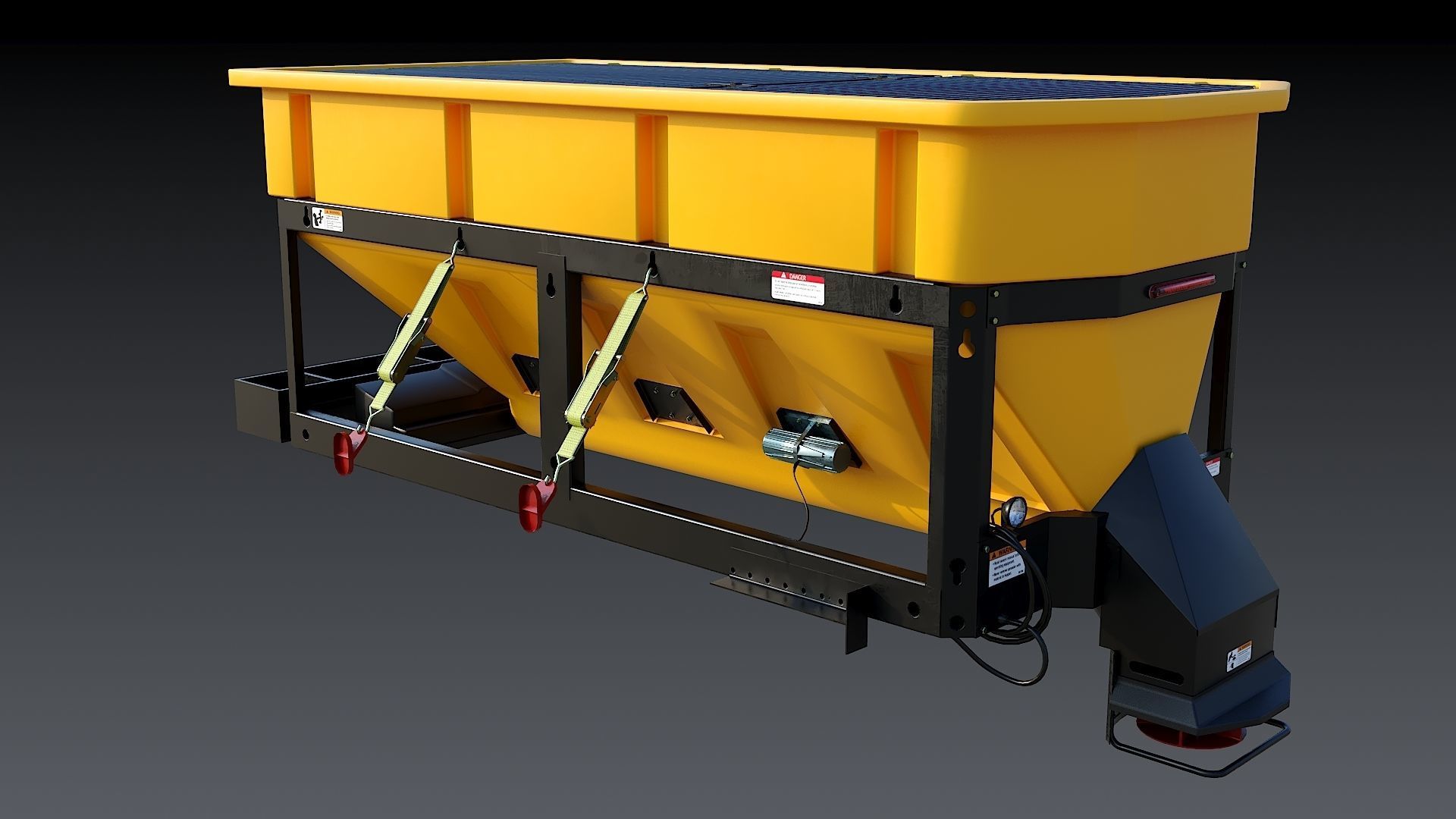 Dump truck with Snowplow Low-poly 3D model_15