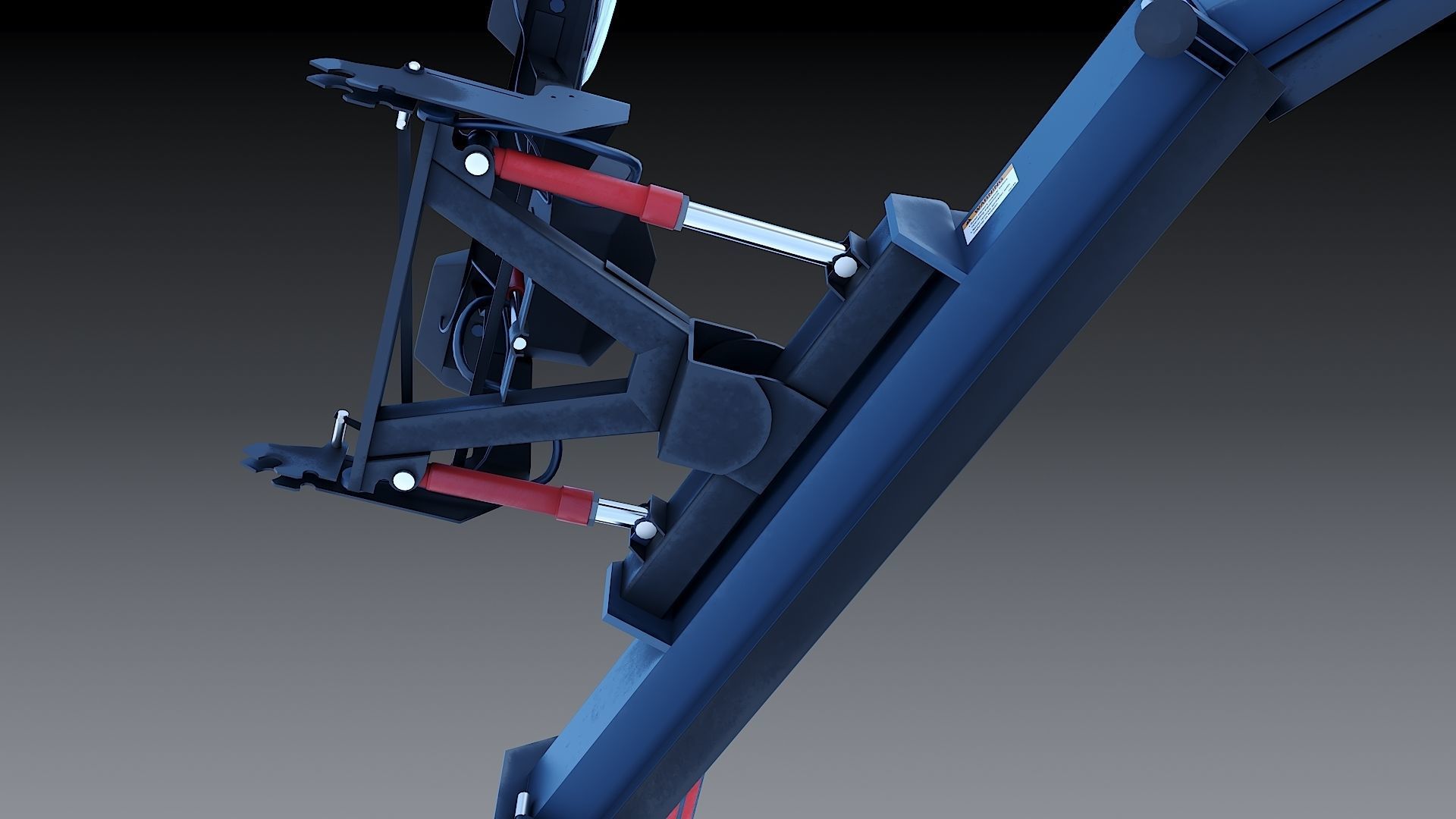 Dump truck with Snowplow Low-poly 3D model_26