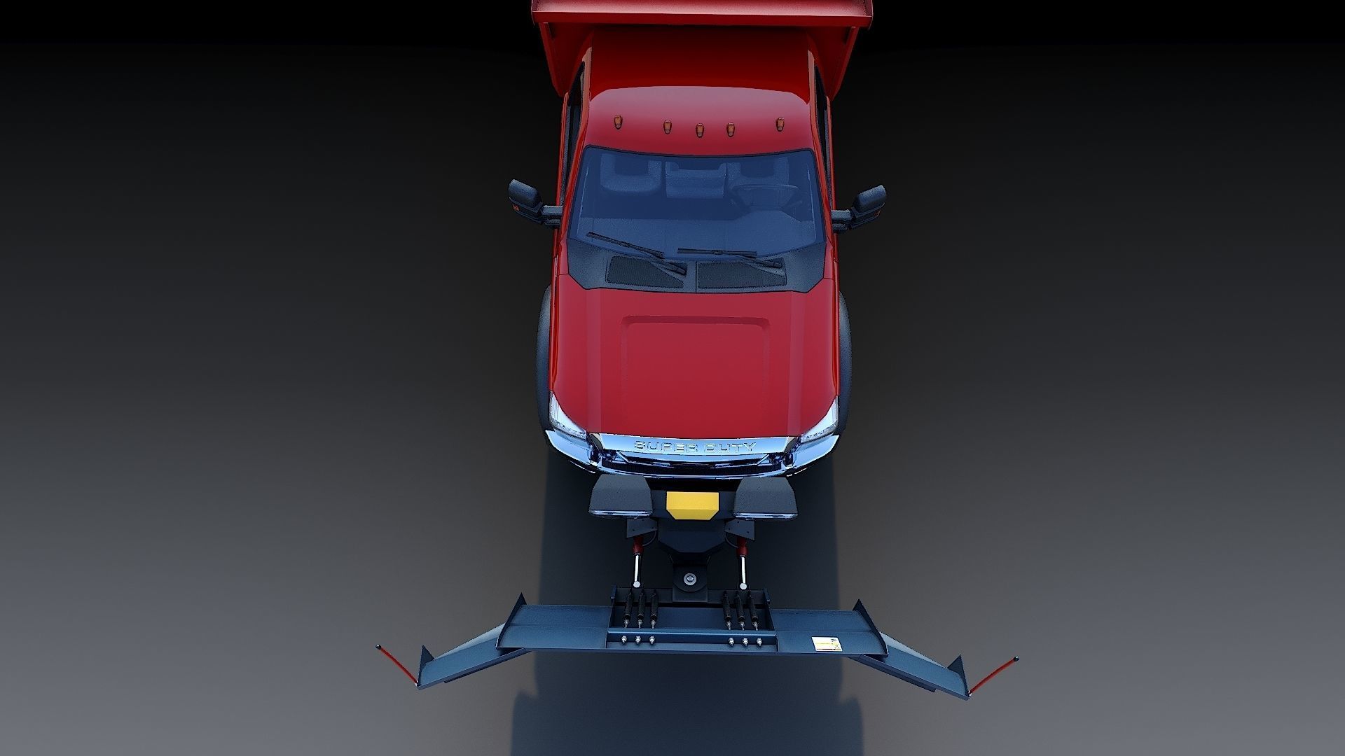 Dump truck with Snowplow Low-poly 3D model_31