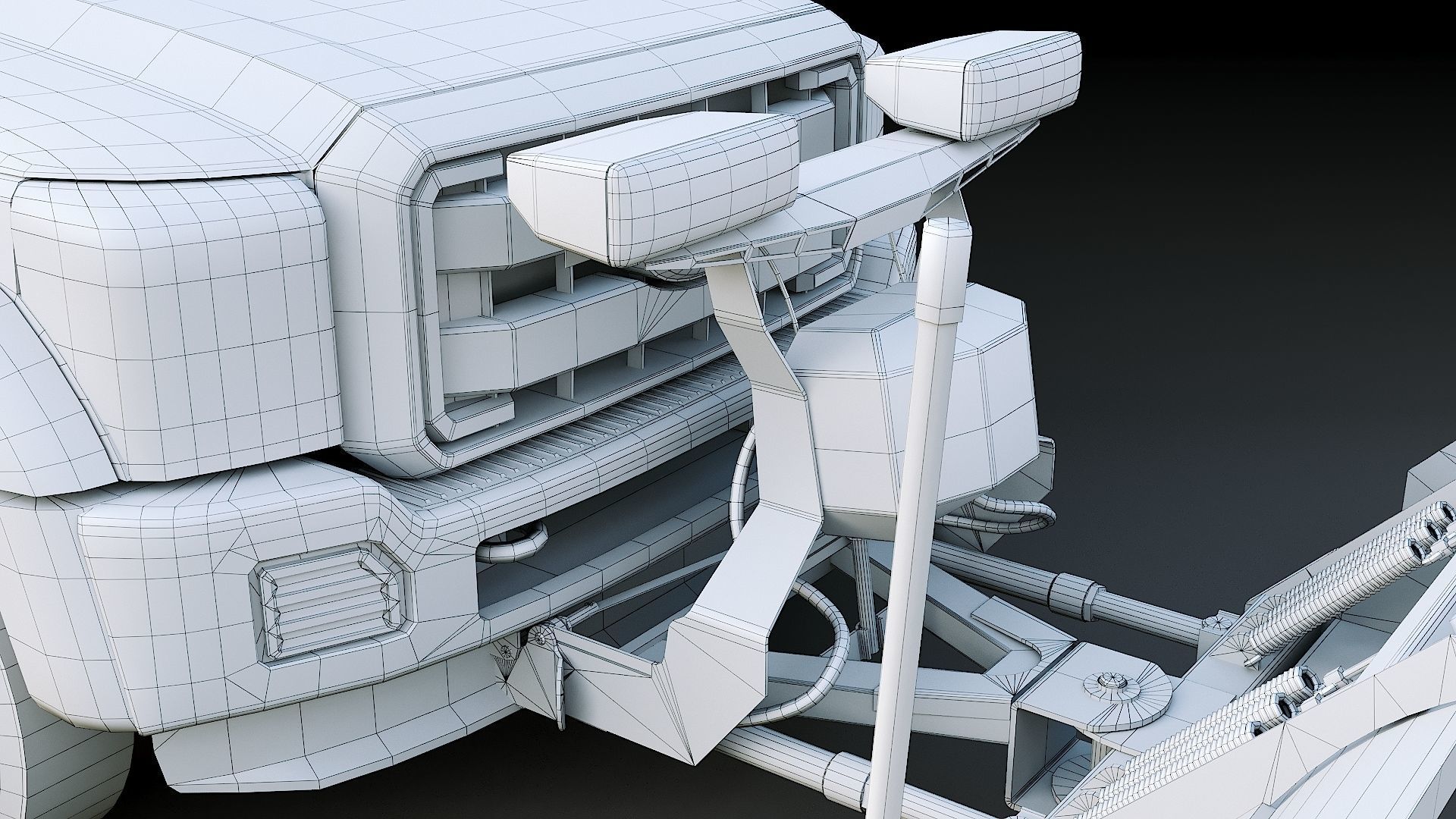 Dump truck with Snowplow Low-poly 3D model_46