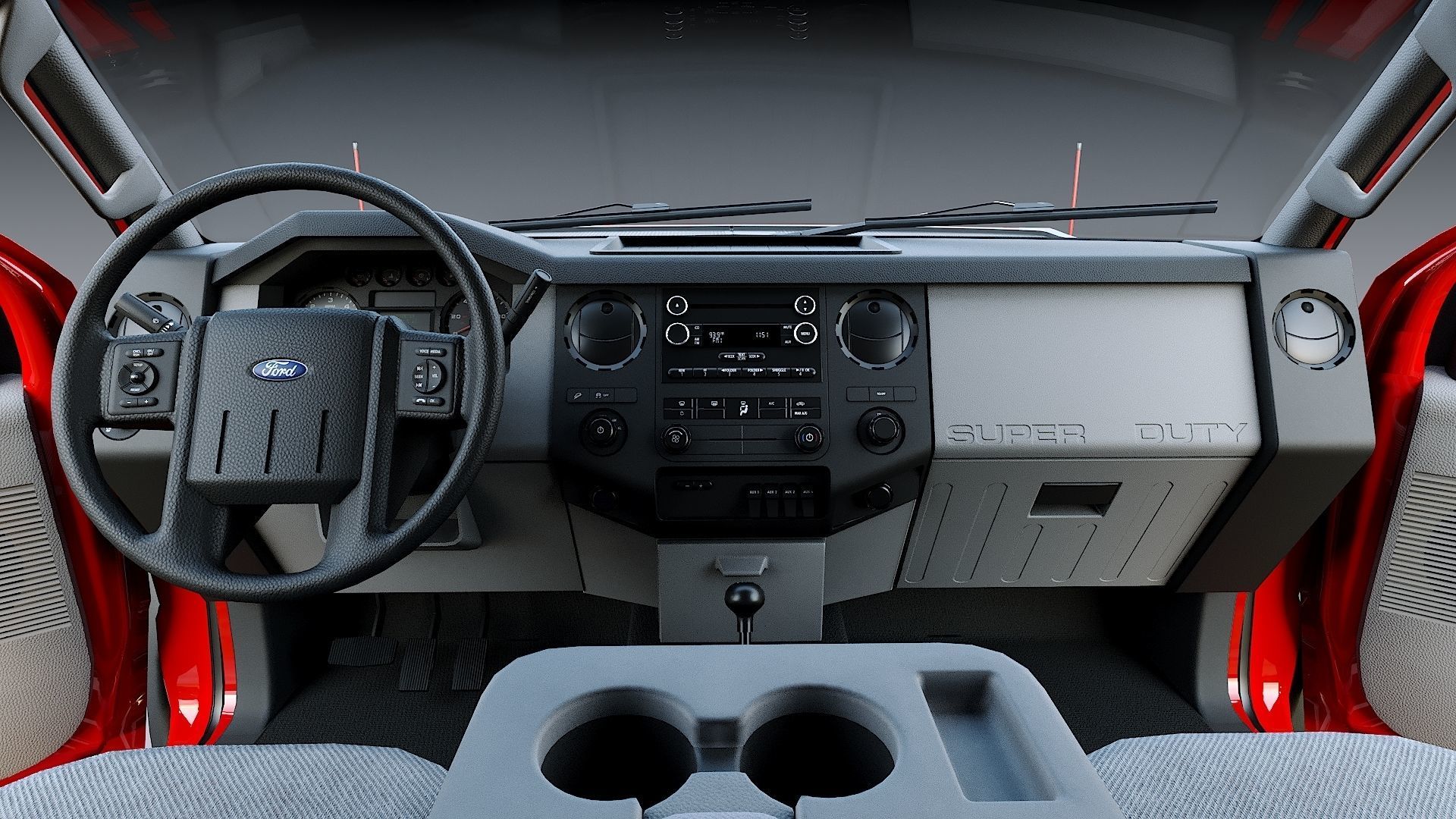 Dump truck with Snowplow Low-poly 3D model_17