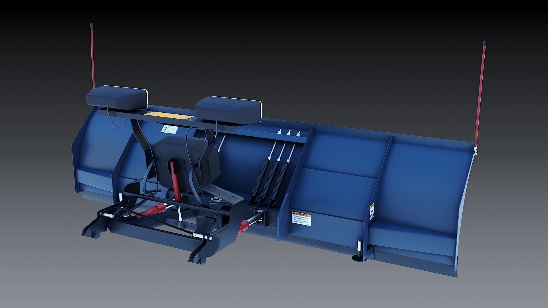 Dump truck with Snowplow Low-poly 3D model_25