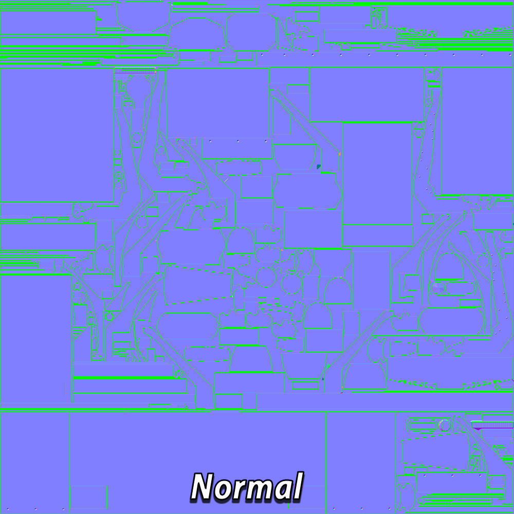 Dump truck with Snowplow Low-poly 3D model_63