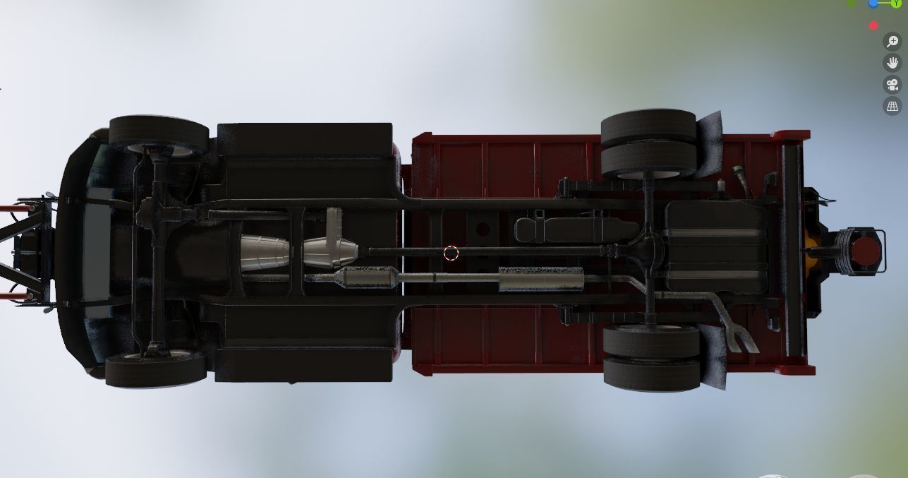 Dump truck with Snowplow Low-poly 3D model_53