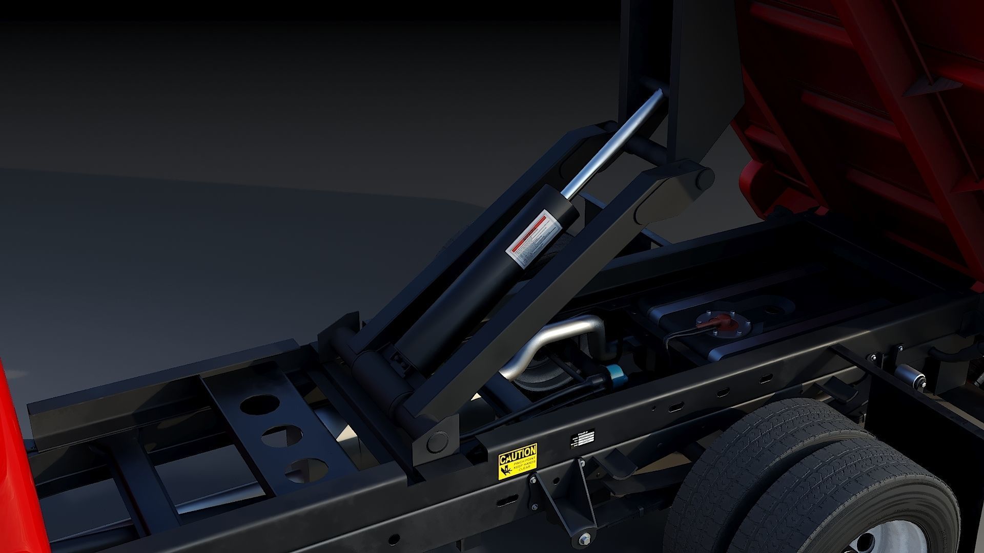 Dump truck with Snowplow Low-poly 3D model_20