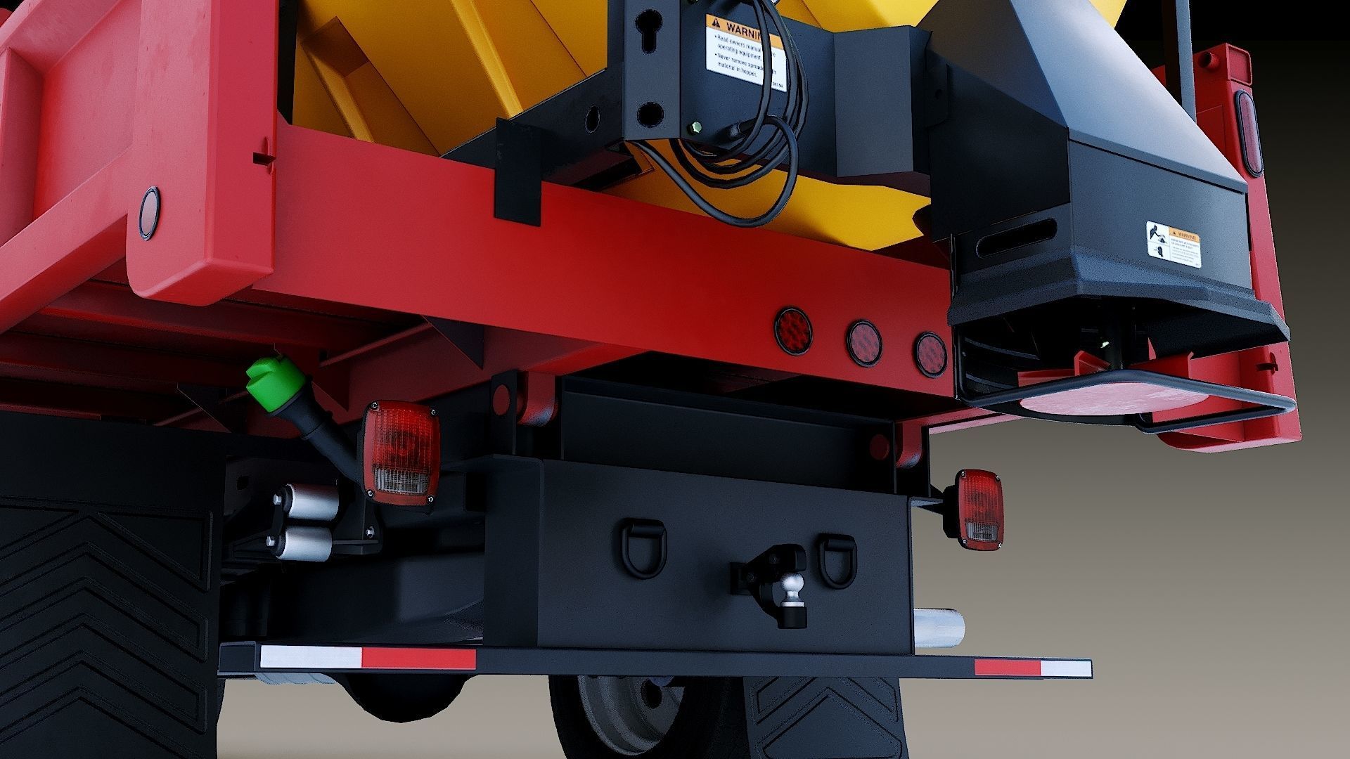 Dump truck with Snowplow Low-poly 3D model_28