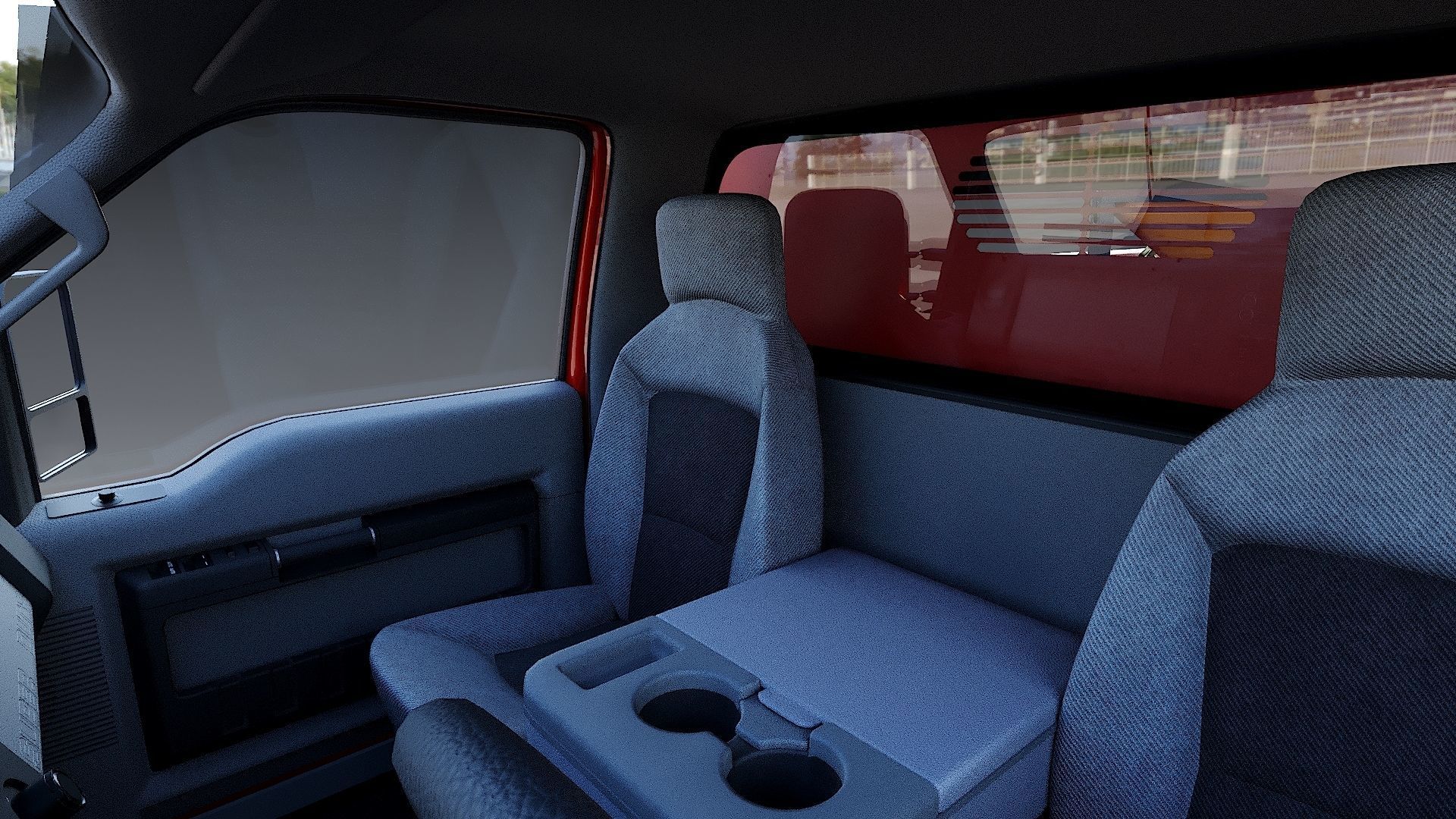 Dump truck with Snowplow Low-poly 3D model_18