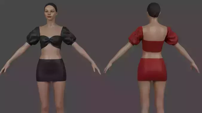 Co-ords with short skirt 