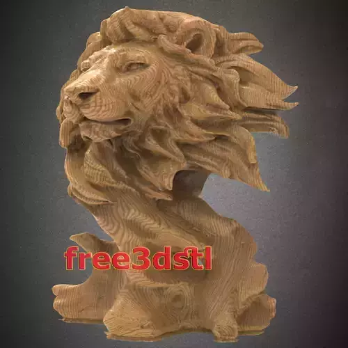 LION Head Bust 3D STL Model for CNC Router 