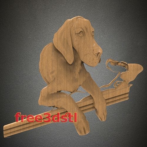 dog 3D STL Model for CNC Router  Free 3D print model