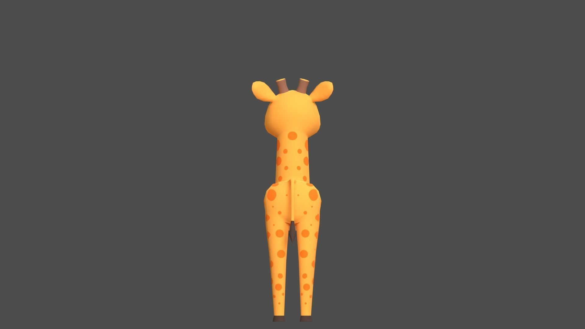 Giraffe Cartoon Animal Character Low-poly 3D model_16