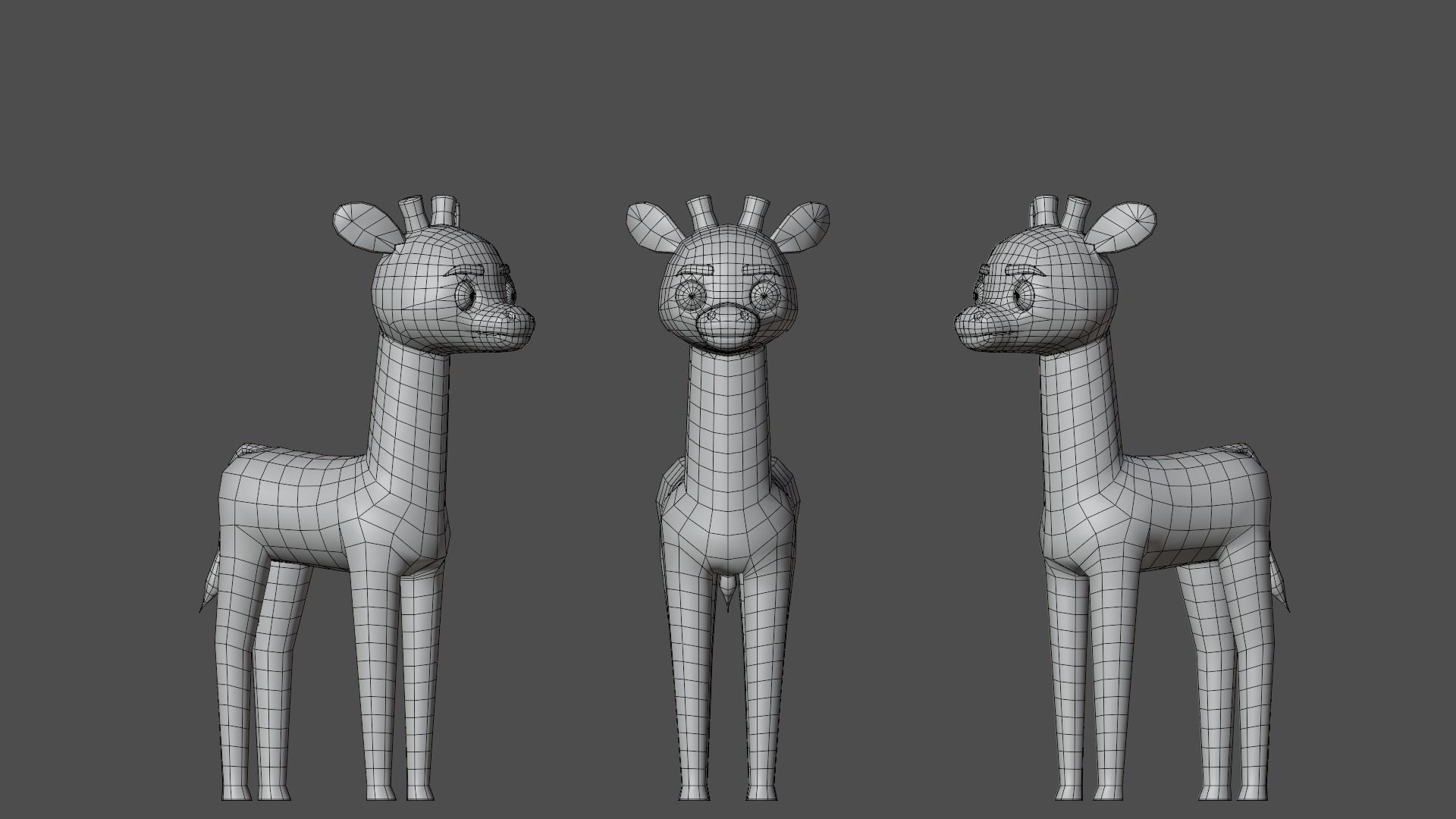 Giraffe Cartoon Animal Character Low-poly 3D model_12