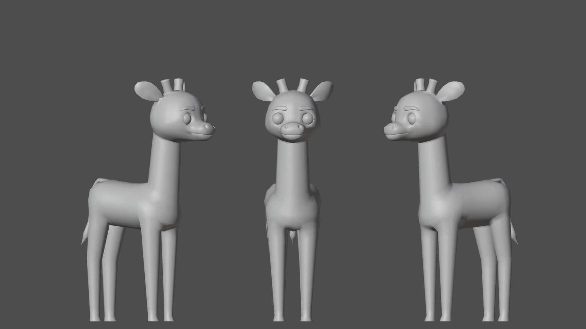 Giraffe Cartoon Animal Character Low-poly 3D model_11