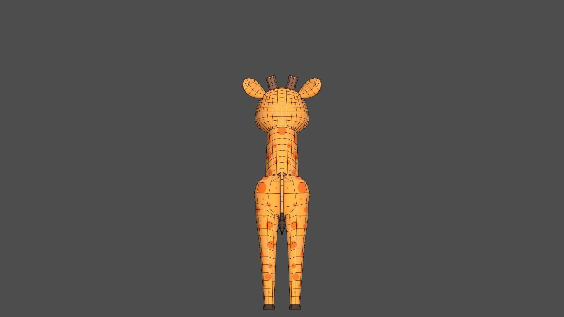 Giraffe Cartoon Animal Character Low-poly 3D model_32