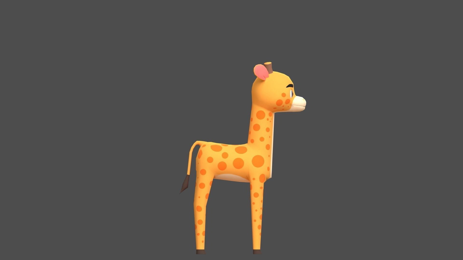 Giraffe Cartoon Animal Character Low-poly 3D model_15