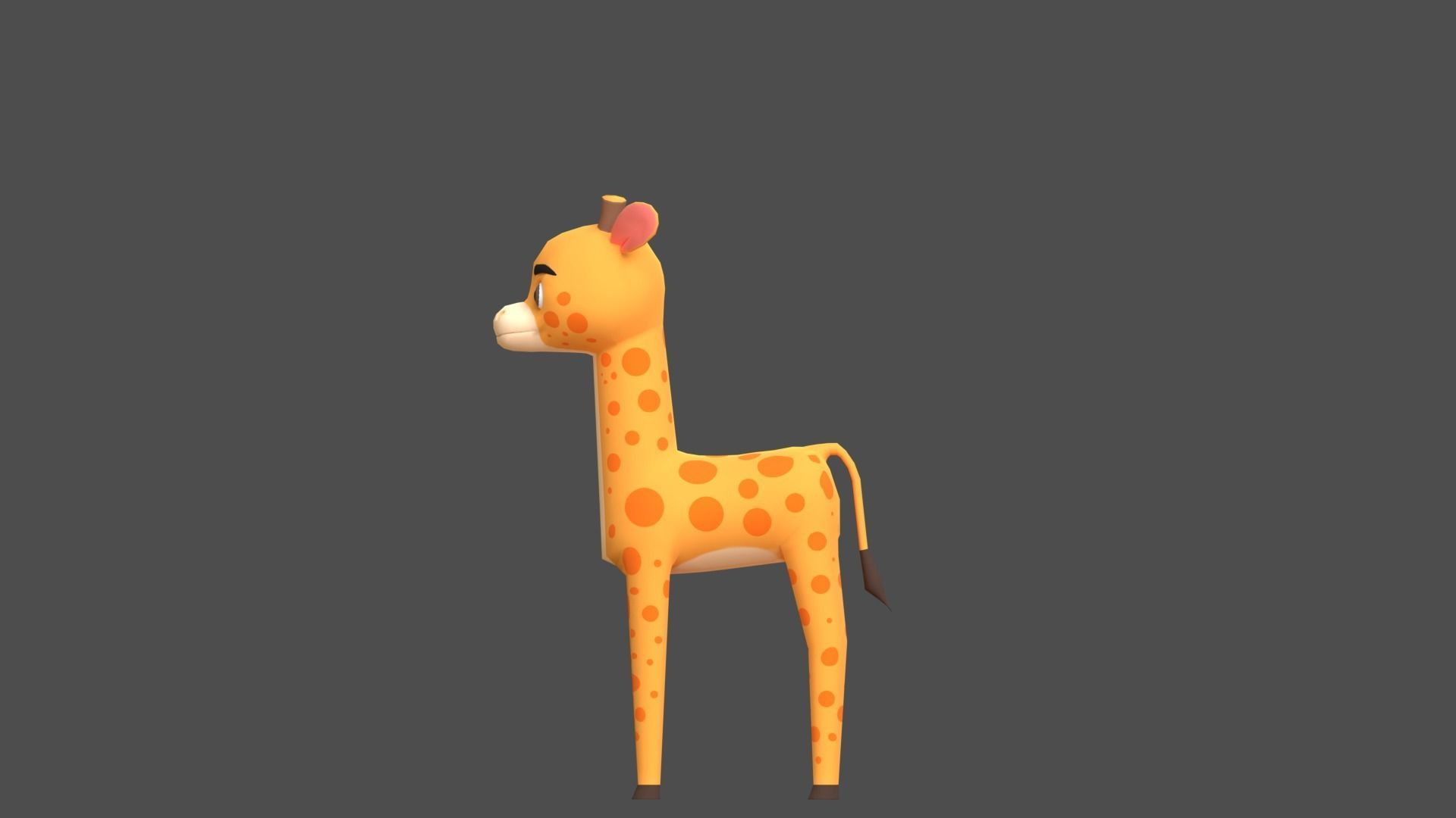 Giraffe Cartoon Animal Character Low-poly 3D model_17