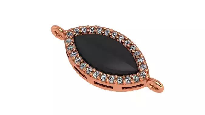 Eye Black Enamel Paint Pendant Necklace