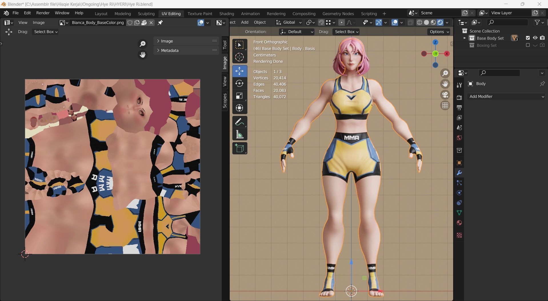 Low Poly Boxer - MMA Fighter - Hye Ri Low-poly 3D model_17