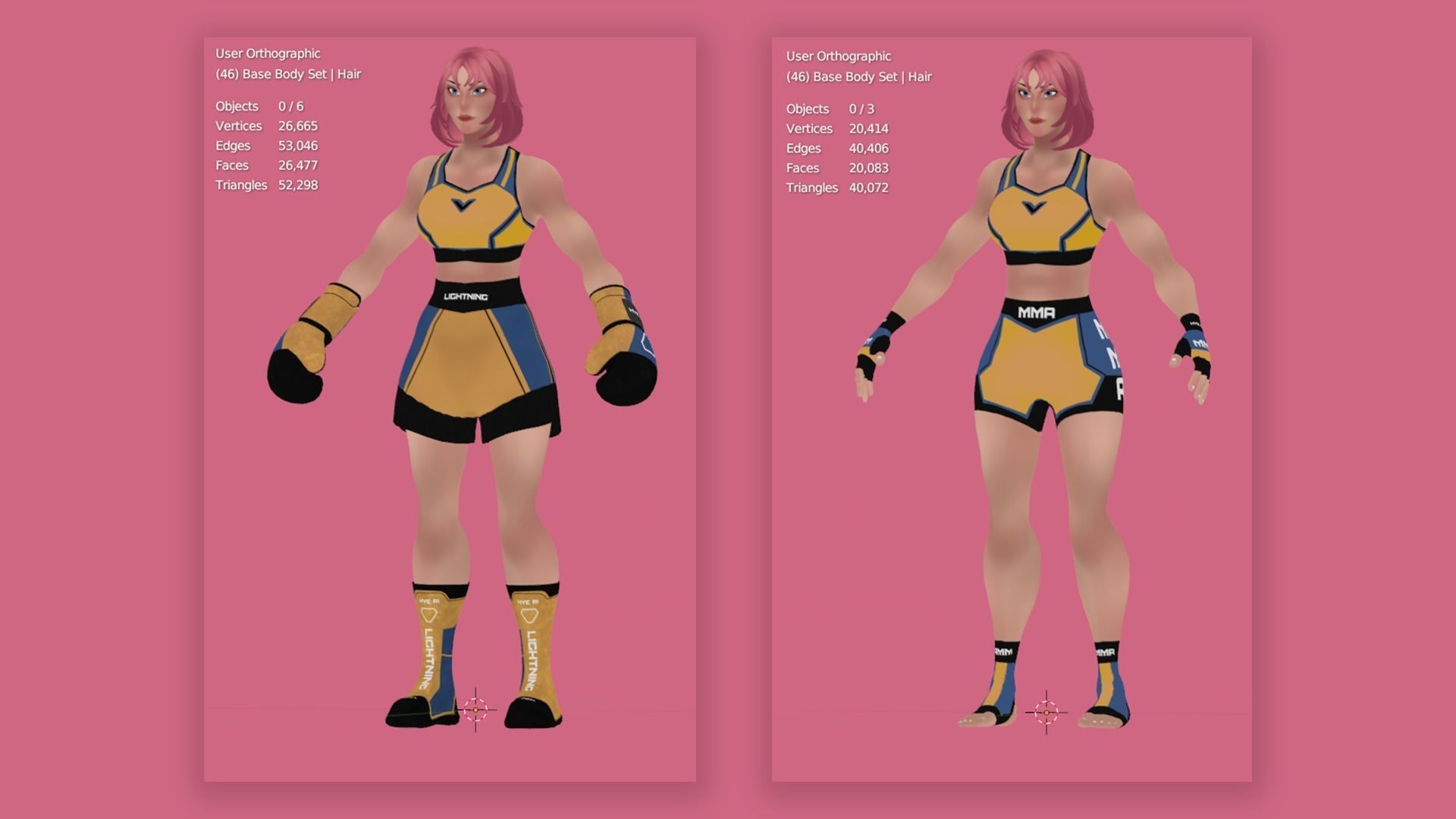 Low Poly Boxer - MMA Fighter - Hye Ri Low-poly 3D model_16