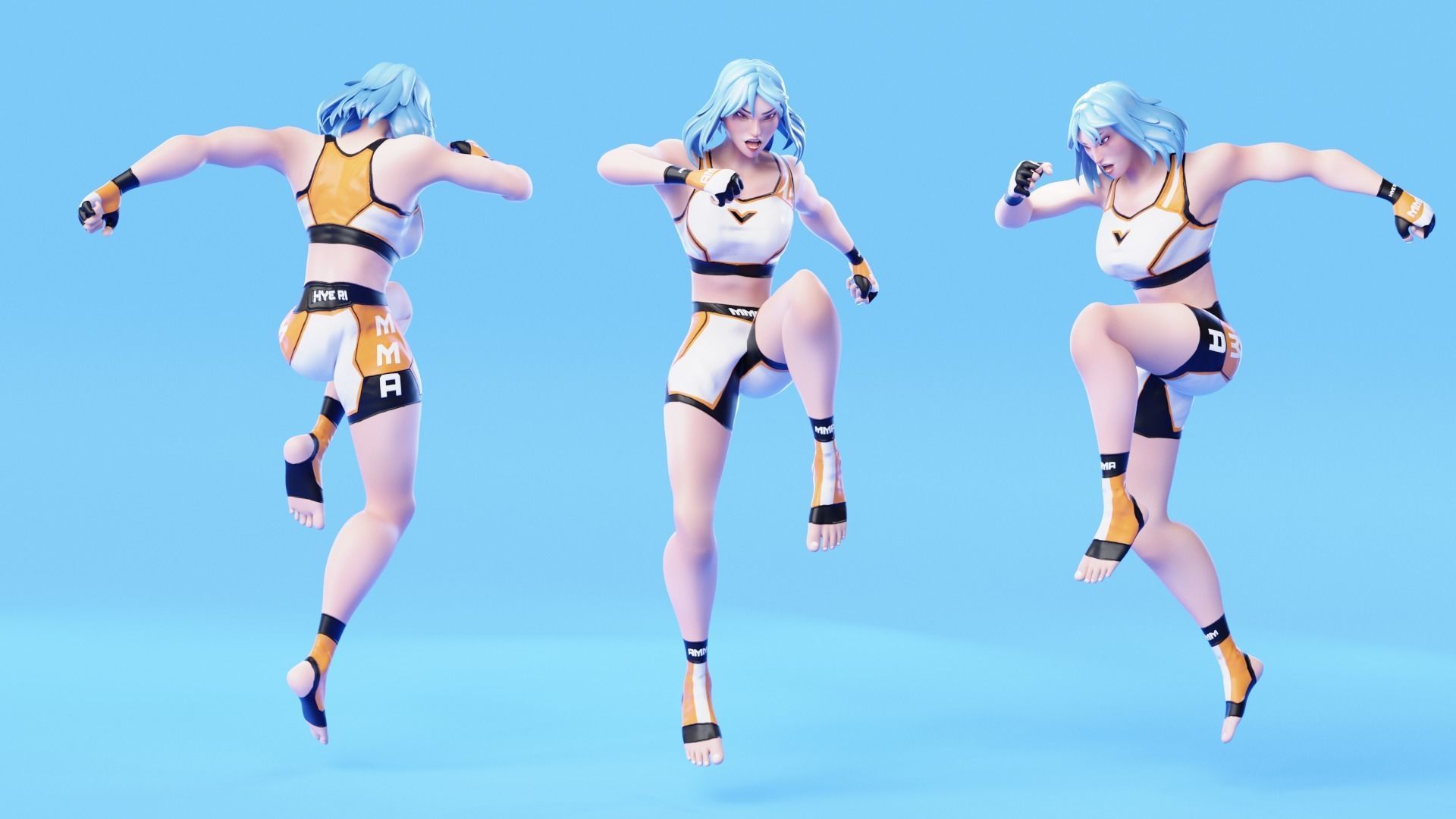 Low Poly Boxer - MMA Fighter - Hye Ri Low-poly 3D model_12