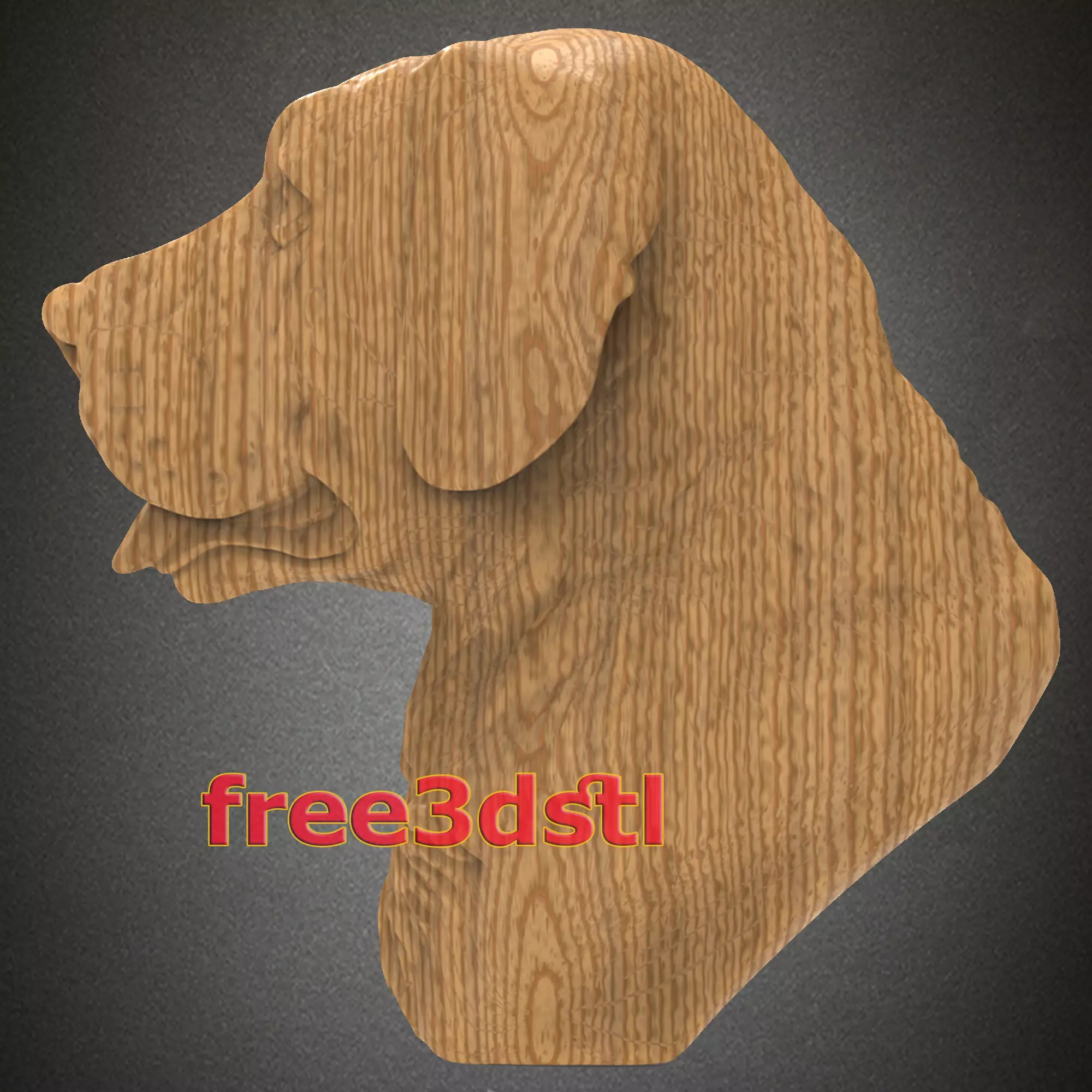 Labrador 3D STL Model for CNC Router Free 3D print model_0