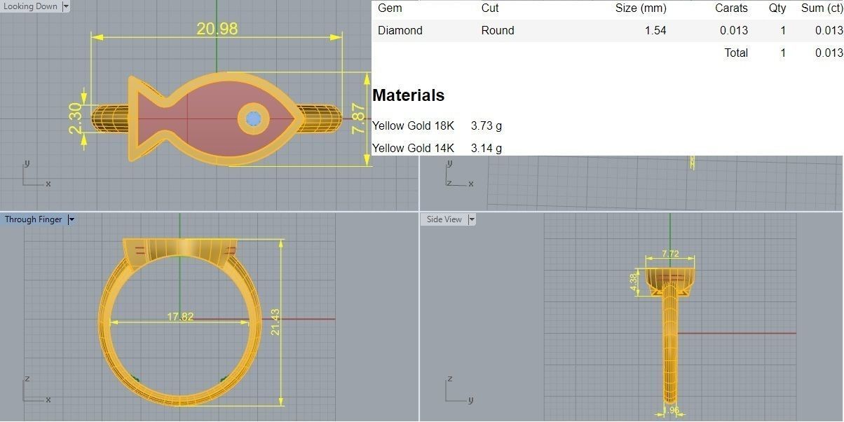 Fish Black Enamel Paint Ring 3D print model_3