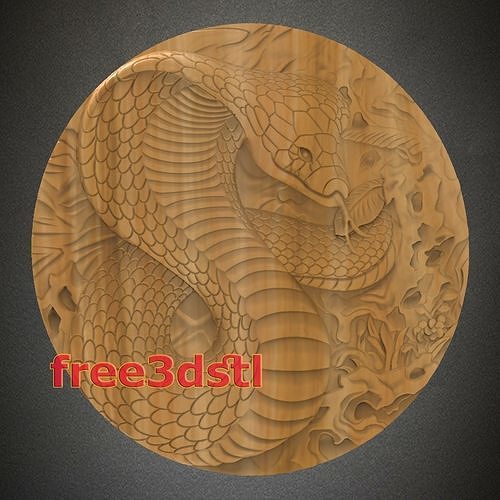 snake circular 3D STL Model for CNC Router  Free 3D print model